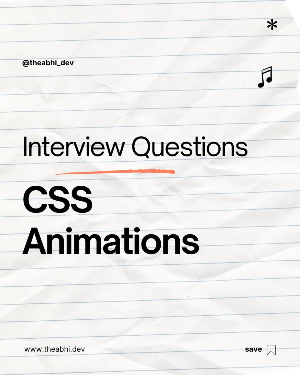 theabhi_dev's tweet image. ❓ Ready for some CSS animations interview prep? Test your knowledge of @keyframes, properties, and how animations enhance user experience.
#CSSInterview #AnimationProperties #FrontendDev #MERNbyNewYear #75DaysMERNChallenge