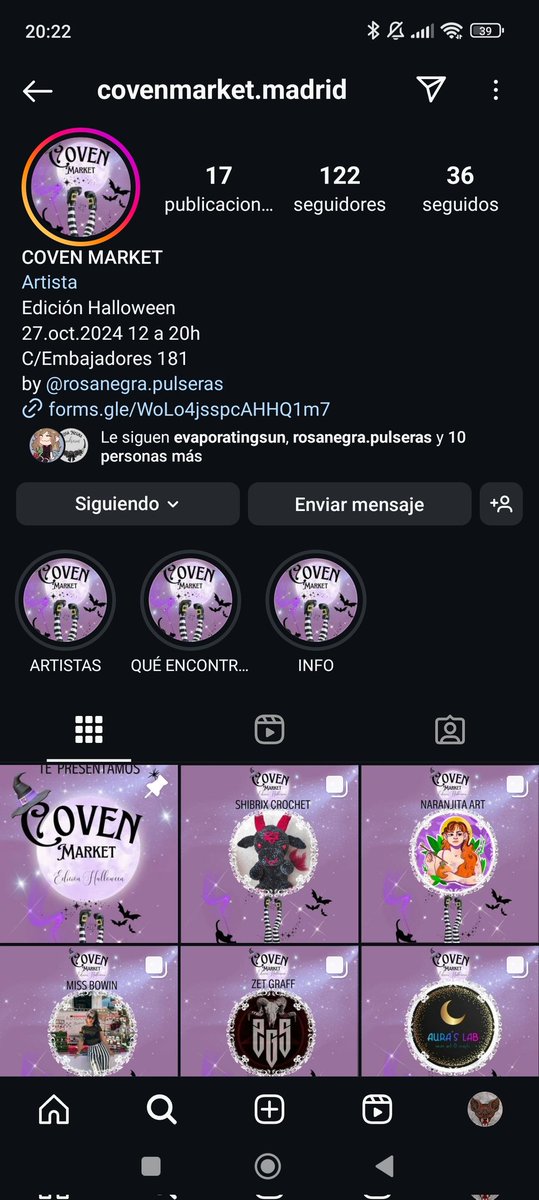 Hola! Os recuerdo que estaré en el COVEN MARKET este domingo 27 de octubre! Es un market nuevo, con ENTRADA GRATUITA y un montón de artesanxs con estética darks! La dirección es C/Embajadores 181, Madrid (a 4 min del metro de Legazpi) Ven y apoya a artistas locales!