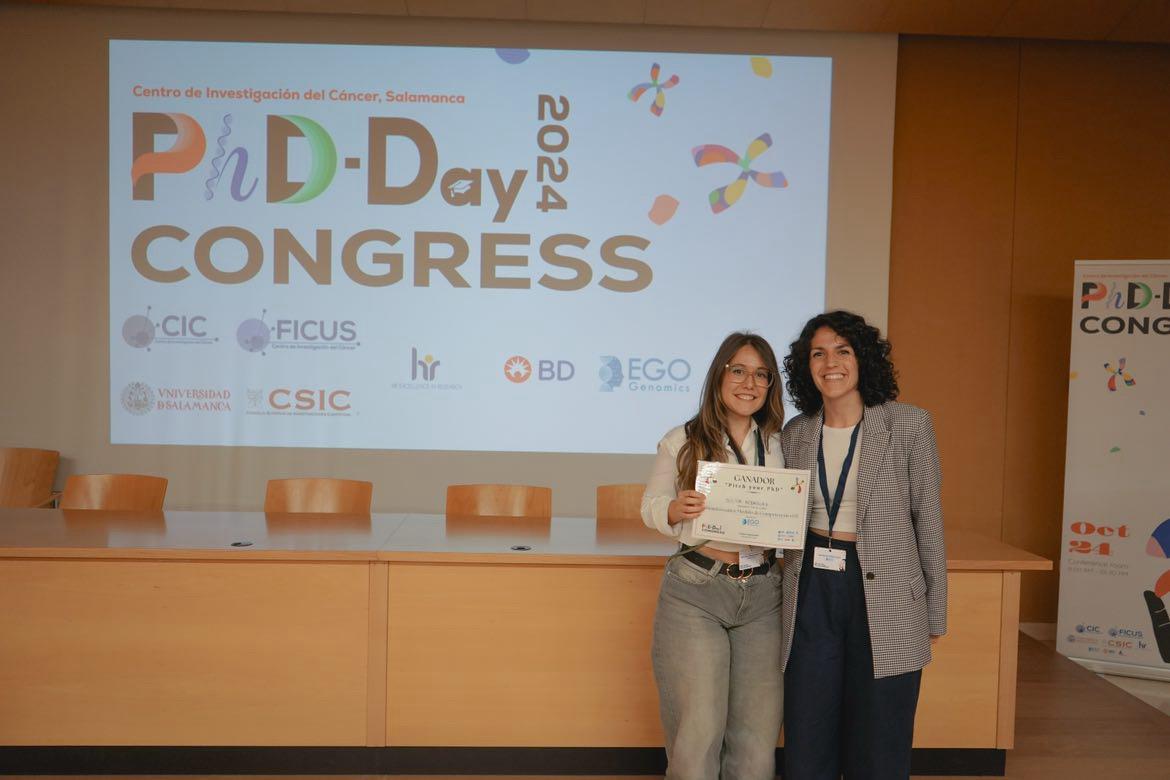 LimonInTheLab's tweet photo. Very happy to have participated in the first PhD-Day Congress at @ciccancer!!! And grateful for the award from the "Pitch your PhD" contest💪
Looking forward to more enjoyable congresses like this one! @lab_santamaria https://t.co/taEqe6OVXa