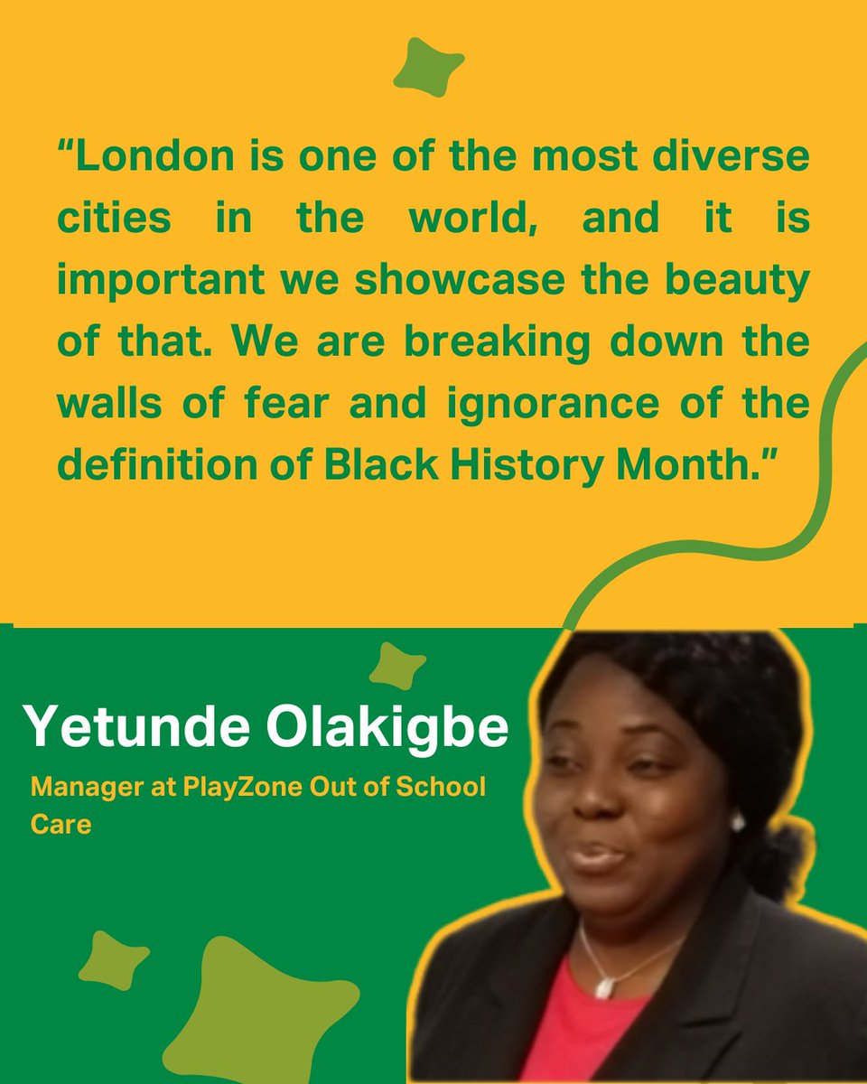 🙌🏿Black History Month focuses on #ReclaimingNarratives to highlight the untold stories within the black community. 

🗣️This month we're celebrating the many unsung heroes we work with!

💚Yetunde Olakigbe, Manager at PlayZone Out of School Care

🔗Link: bit.ly/3UqdmaR