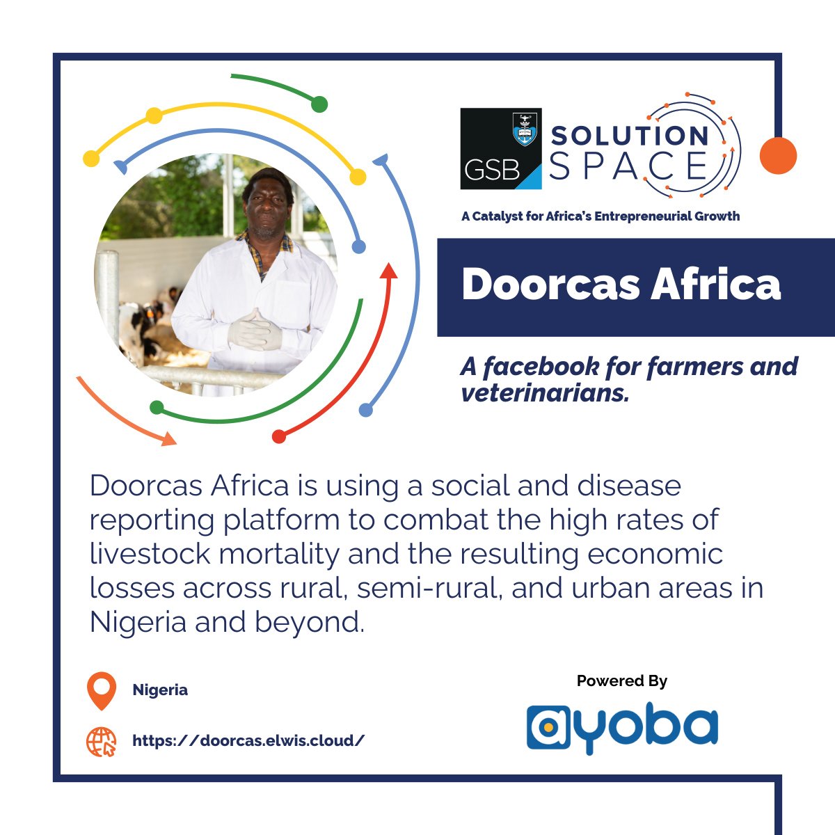 Doorcas Africa is fighting livestock mortality with its social and disease reporting platform! 

A powerful tool to help farmers and veterinarians combat economic losses. 

<a href="/ayobaapp/">ayoba app</a> 

#startup #entrepreneur #eTrackProgramme #business #startupecosystem