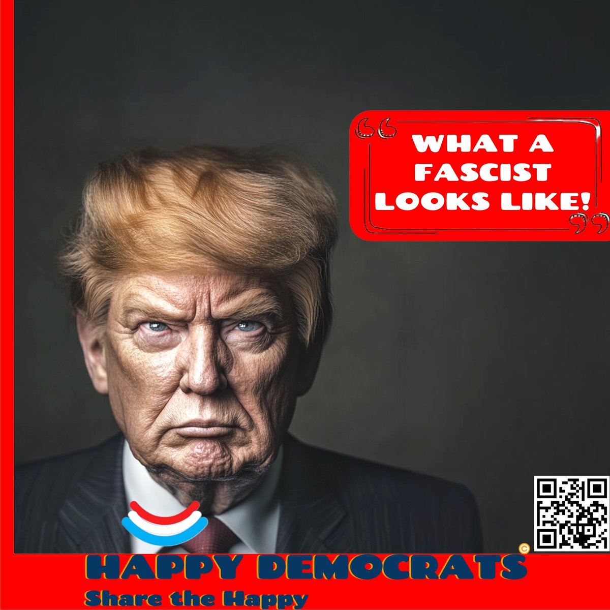 HappyDemocrats's tweet image. This is an absolutely stunning result: Half of Americans see Donald Trump as a fascist. The number is still too low. (Because he's a fascist.) But nonetheless, a guy who HALF of America thinks is a FASCIST has a chance to be our next president. abcnews.go.com/Politics/donal…