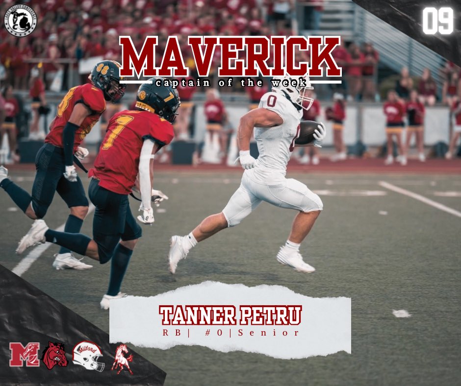 Our Maverick Captain of the Week is Tanner Petru! 

Tanner has been a great player for us the last 2 seasons! Unfortunately, he suffered an injury and he’ll miss the rest of the season. He’s still at every event, being a great teammate regardless! 

#MilfordRaised #BYOJ #TopGun