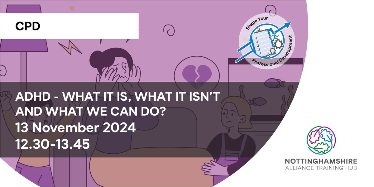 🔔📅 NEW EVENT

What is ADHD? What can we do to support patients with it?

Join our FREE event so you can improve patients' quality of life, reduce emotional distress, and even prevent crises.

For GPs, PAs, ACPs, Nurses. Wed 13 Nov @ 12.30

➡️ Book today: ow.ly/XiyY50TRsCs