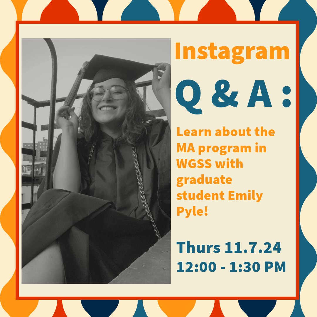 GSUArtSci's tweet image. Join the Institute for Women&apos;s, Gender, and Sexuality Studies at Georgia State for an Instagram Q&amp;amp;A with MA student Emily Pyle on Thursday, Nov. 7th from 12 - 1:30 p.m.! Come get your questions answered @gsuwgss!