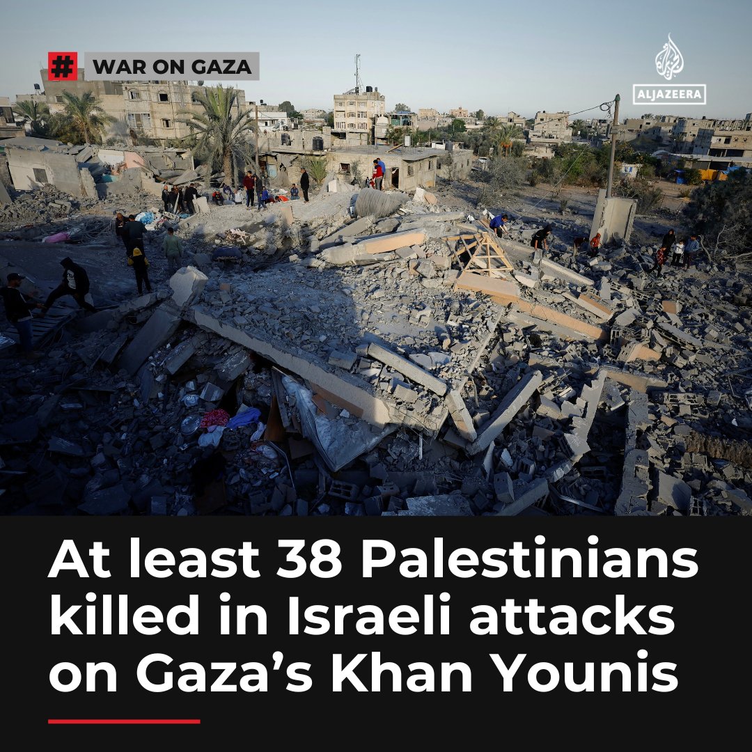 Dozens of Palestinians have been killed in Israeli attacks in southern Gaza, say health officials, as the UN rights chief warned that the “darkest moment” of Israel’s assault on Gaza was unfolding in the north aje.io/pn122l