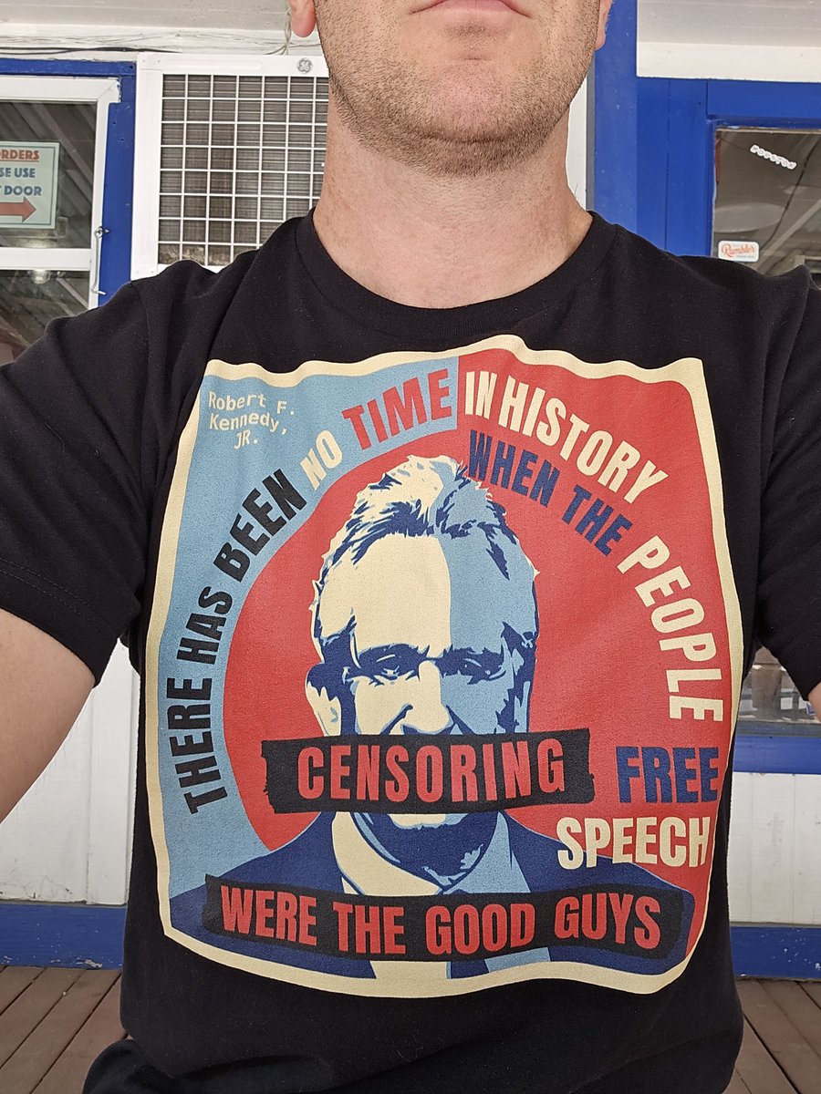 texastomh's tweet photo. @RobertKennedyJr Wore this shirt to vote today, and they asked me to turn it inside out. https://t.co/TdVKeYFXOd
