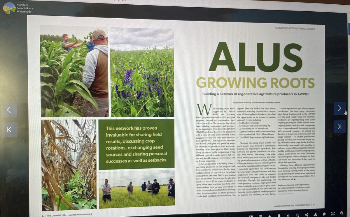 The Current 2024 Watershed Magazine is now out! Go read about all the great things happening throughout the watersheds in Manitoba. We have an article on our <a href="/ALUS_Solutions/">ALUS</a>  Growing Roots Program at AWWD written by our staff member @Stephm8889 
lesterfiles.com/pubs/MAW/the-c…