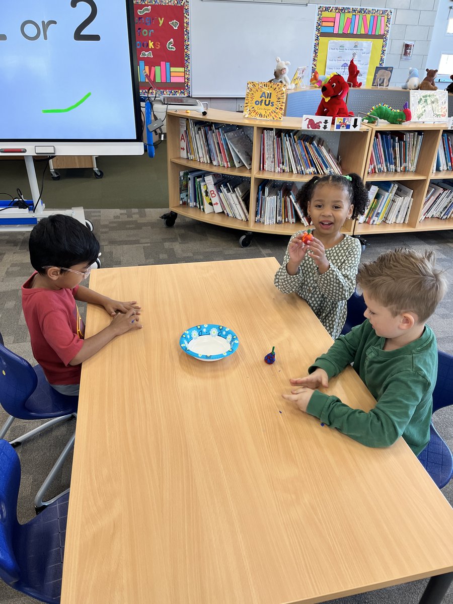 MeyerLib_SD735's tweet image. K students made their own colorful, shape-filled play-doh pumpkin patches after reading &quot;The Legend of Spookley the Square Pumpkin&quot; this week!