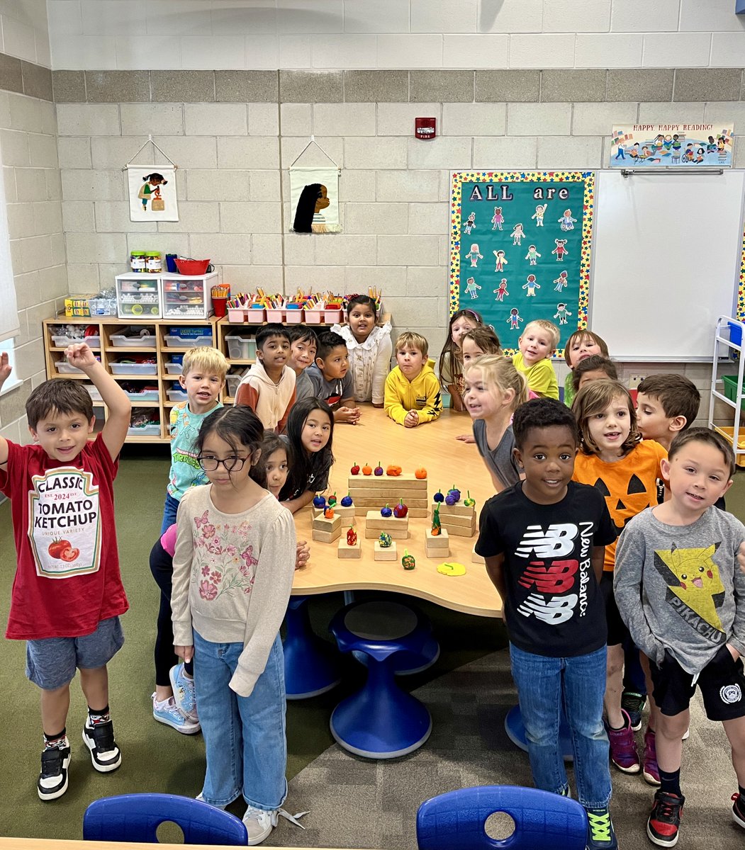 MeyerLib_SD735's tweet image. K students made their own colorful, shape-filled play-doh pumpkin patches after reading &quot;The Legend of Spookley the Square Pumpkin&quot; this week!