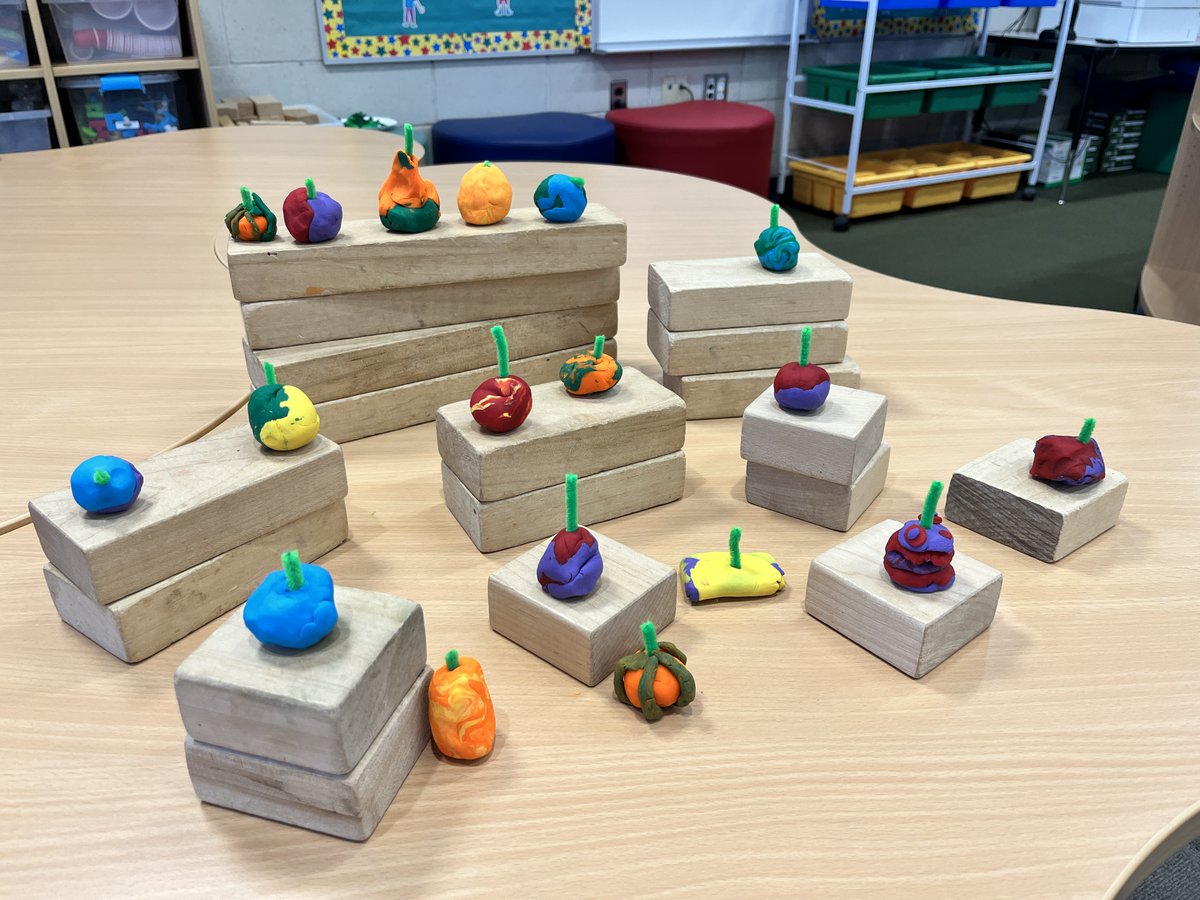 MeyerLib_SD735's tweet image. K students made their own colorful, shape-filled play-doh pumpkin patches after reading &quot;The Legend of Spookley the Square Pumpkin&quot; this week!