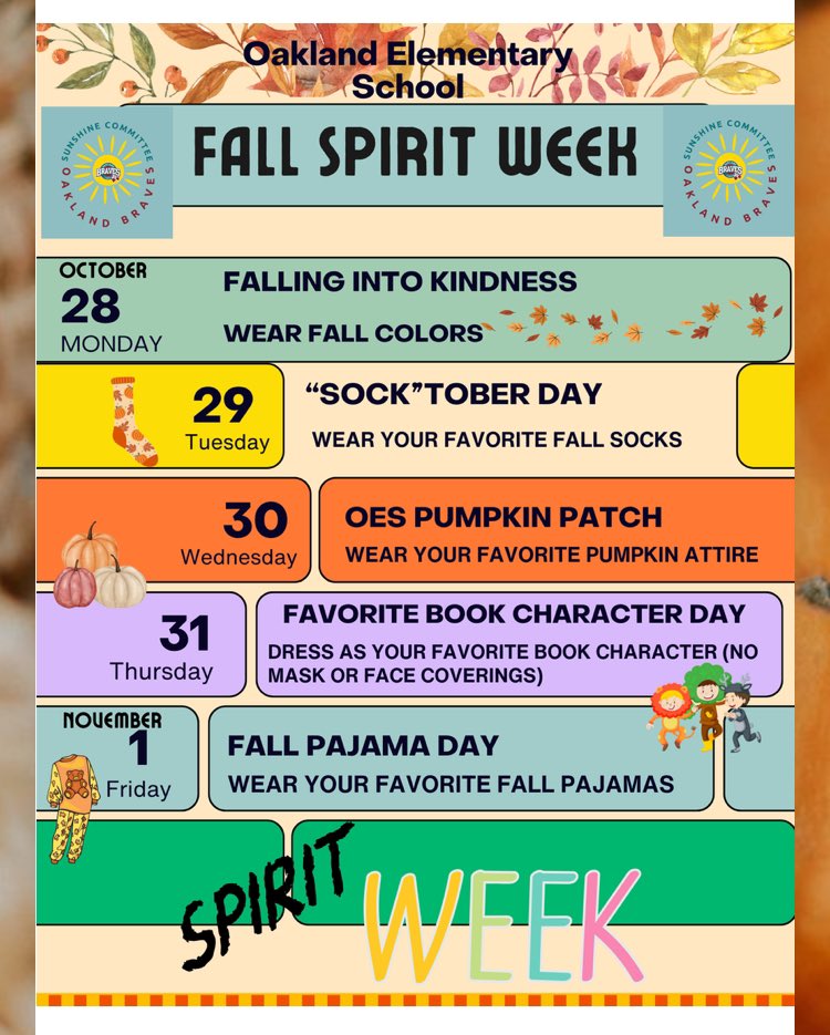 We hope you join in on the fun <a href="/OES_Braves/">Oakland Elementary School</a> ! 🤩