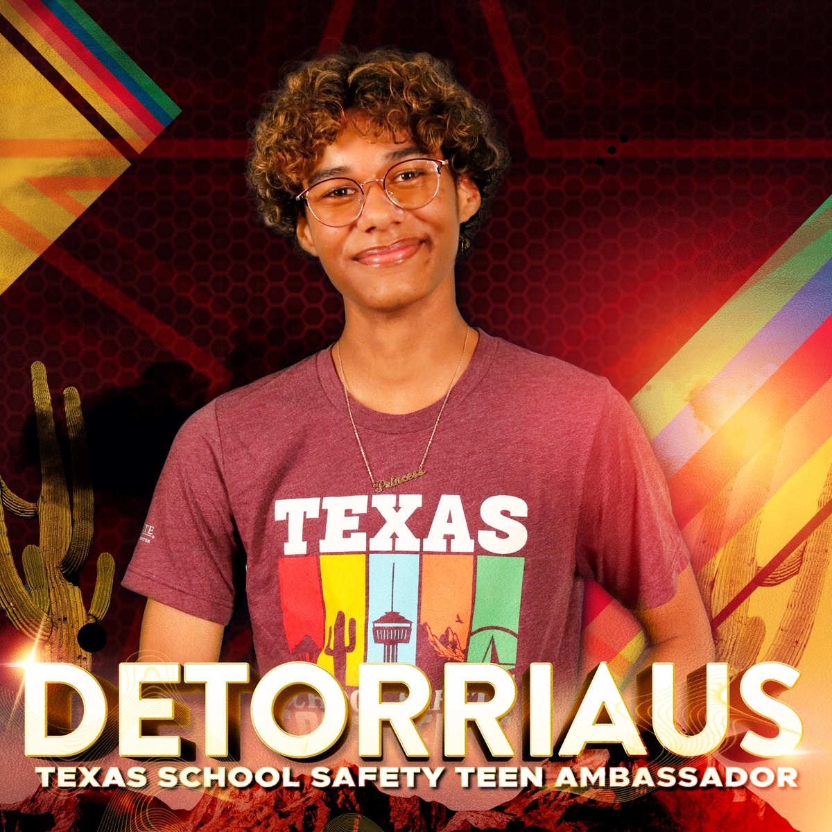 Introducing our School Safety Teen Ambassador, from Tyler, TX. Please welcome Detorriaus! Detorriaus aspires to become an attorney. #SchoolSafetyTeenAmbassadors