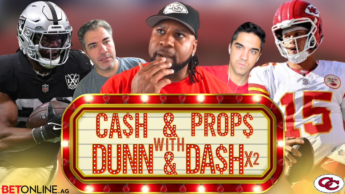 ConcernsChief's tweet photo. 🚨 Cash & Props with Dunn & Dash🚨
⏰8PM EST⏰
Come join former #Chiefs TE @JasusTD89 for his 10 keys to victory against the #Raiders. 

Hear cohosts @DashOfNews & @teja_dash give out their 5-leg SGP and hear JD's analysis on each.

#ChiefsKingdom #RaiderNation #RaiderWeek 
⬇️WATCH-LISTEN-SUBSCRIBE⬇️
📺 https://t.co/ouTxuvP9MR
