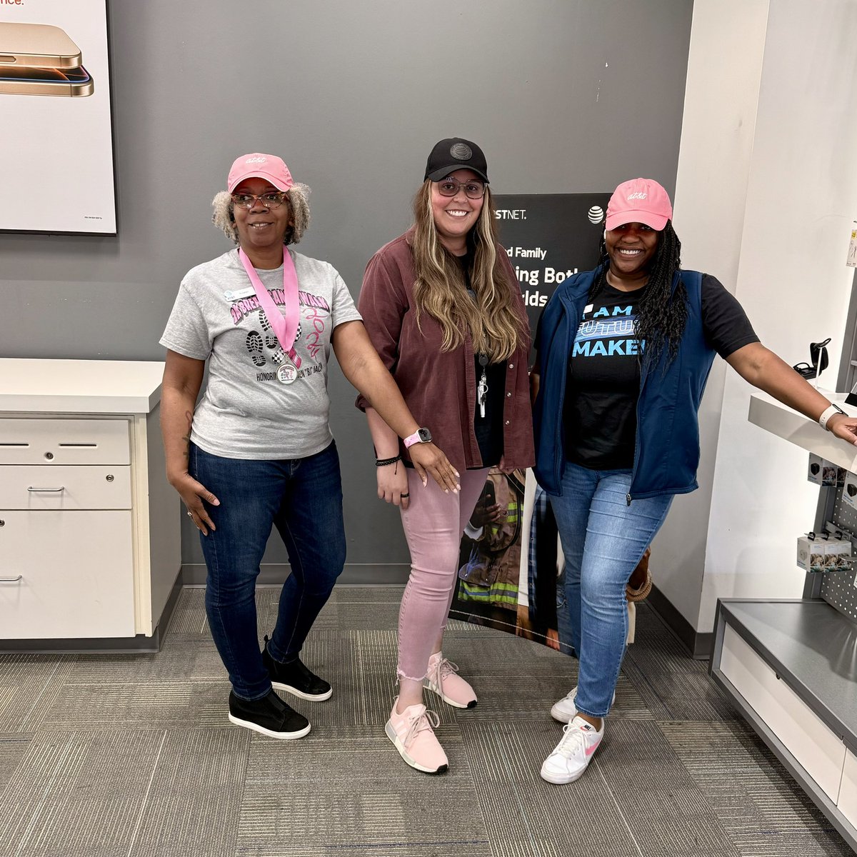 Pine Bluff crew pinking out today to show our support for Breast Cancer Awareness 🩷

Save lives by spreading awareness and encouraging regular check-ups! 

#lifeatAT&amp;T #BreastCancerAwareness 

<a href="/BLawson87/">Brandon Lawson</a> <a href="/Farzad_Farokhi/">Farzad Farokhi</a> <a href="/AlyssaMoore_12/">Alyssa Moore</a> <a href="/KAMOkonnects/">𝐾𝐴𝑀𝑂</a> <a href="/KAMO_Goliath/">Goliath</a> <a href="/Lynnae_23/">Lynnae Garner</a>