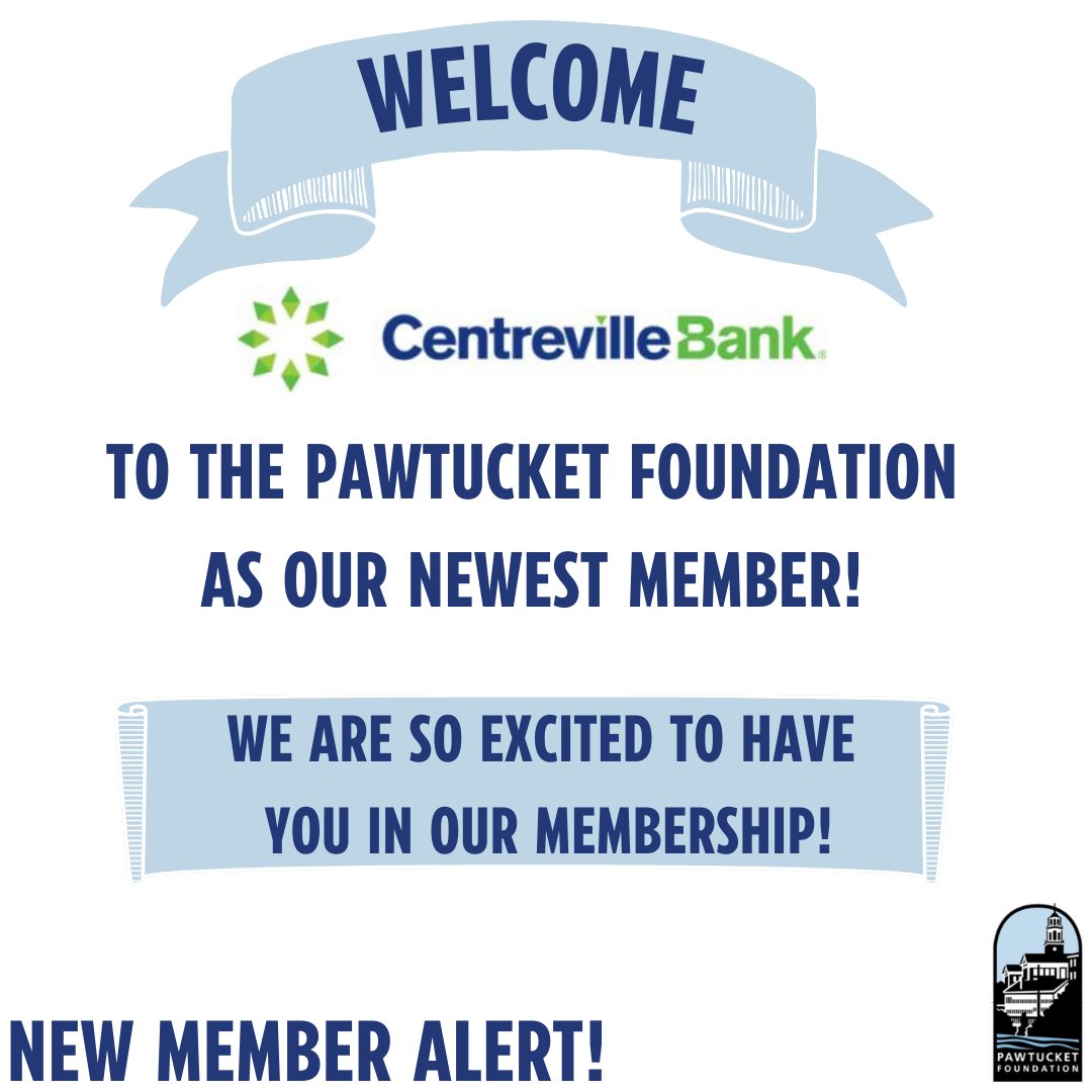 NEW MEMBER ALERT 🚨 
Centreville Bank!
We are so excited to have you as a part of our team!
#RhodeIsland #nonprofit #newmember #Pawtucket