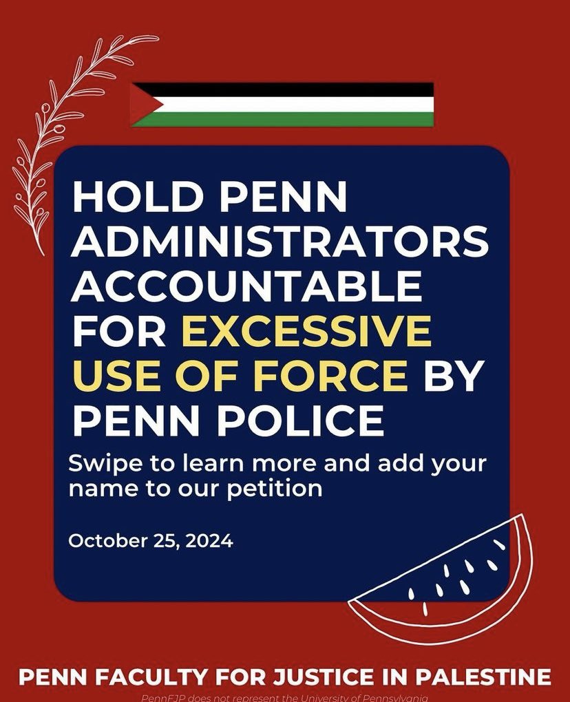 Hold Penn Accountable!
Sign this petition:

tinyurl.com/HoldPennAccoun…

<a href="/pennfjp/">PennFJP</a> <a href="/AbolitionSchool/">W.E.B. Du Bois Movement School</a> <a href="/pennfsp/">Penn Freedom School for Palestine 📌</a>