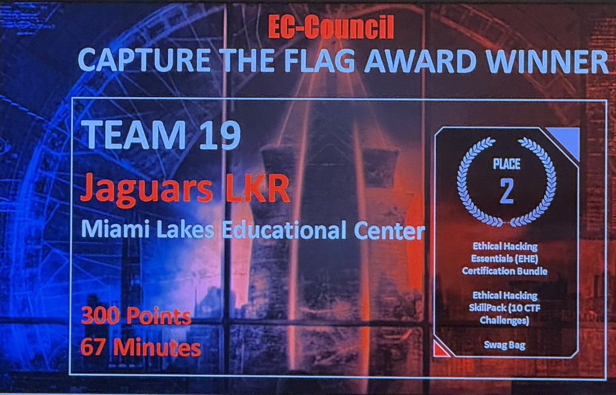 mlecITacad's tweet image. Congratulations to our MLEC IT Jaguars! Our two teams won 1st and 2nd place in today’s district cybersecurity competition at MDC! Way to go! So proud of you! @MLECJaguars @MLECPrin @CTEMiami @NAFMiami @NAFCareerAcads @CiscoNetAcad @TricheEugene