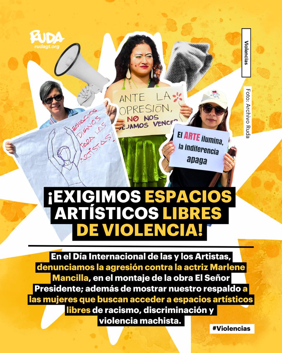 ruda_gt's tweet photo. #Violecias 🎨 En el Día Internacional de las y los Artistas respaldamos a las mujeres que buscan acceder a espacios artísticos libres de racismo, discriminación y violencia machista. https://t.co/buQLR6uVF8