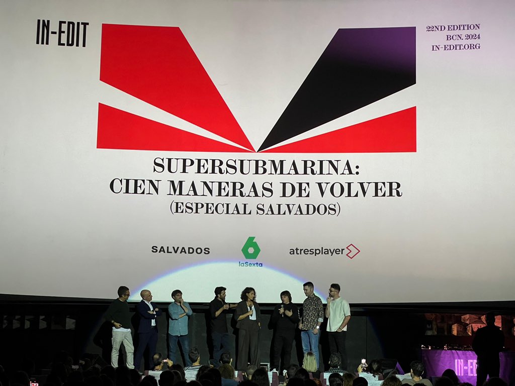 Aguilar Libros (@aguilarlibros) on Twitter photo Estamos en el <a href="/InEditFestival/">In-Edit Festival</a> para el estreno de «Cien maneras de volver», el programa de <a href="/salvadostv/">Salvados</a> sobre <a href="/SupersubmarinaO/">Supersubmarina_oficial</a> que se emitirá el domingo. Aún no ha empezado y ya tenemos la piel de gallina. ✨ Estamos en el <a href="/InEditFestival/">In-Edit Festival</a> para el estreno de «Cien maneras de volver», el programa de <a href="/salvadostv/">Salvados</a> sobre <a href="/SupersubmarinaO/">Supersubmarina_oficial</a> que se emitirá el domingo. Aún no ha empezado y ya tenemos la piel de gallina. ✨