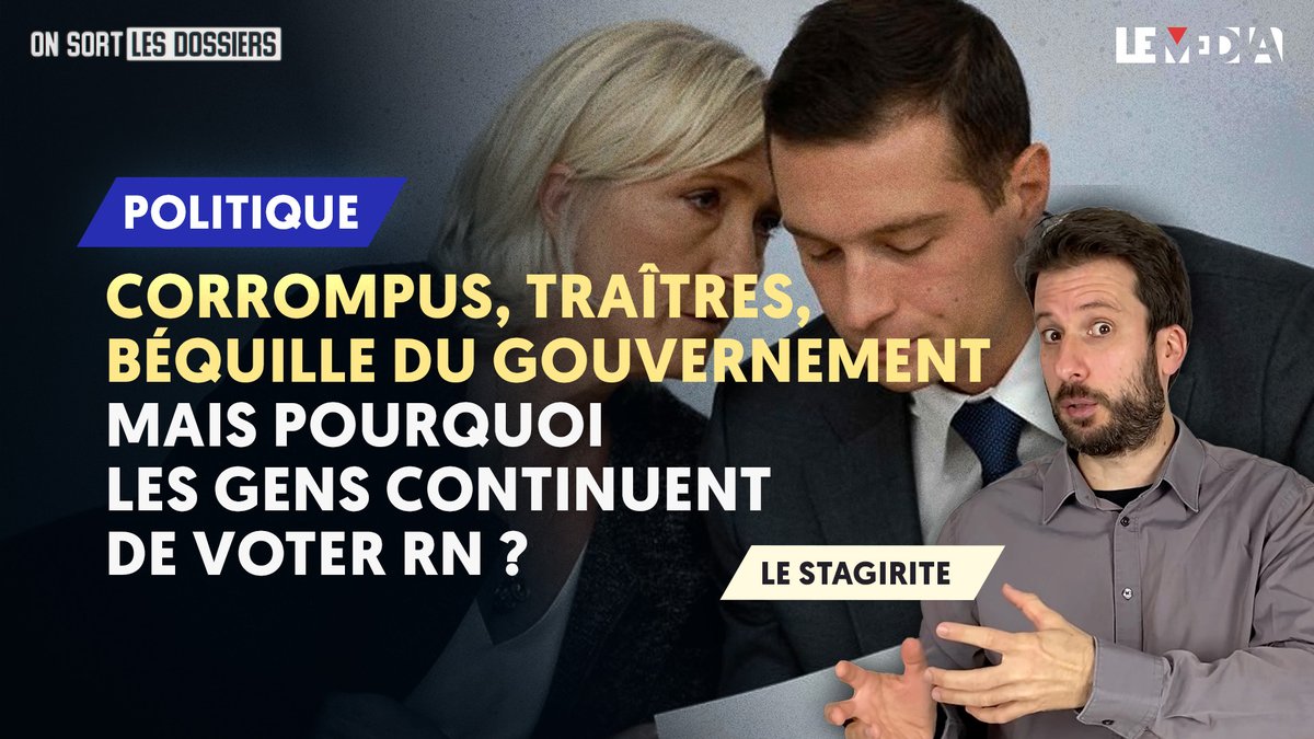 LeMediaTV's tweet photo. CORROMPUS, TRAÎTRES, BÉQUILLE DU GOUVERNEMENT : MAIS POURQUOI LES GENS CONTINUENT DE VOTER RN ?

📂 On sort les Dossiers, avec @Le_Stagirite !

➡️https://t.co/kBRezhaO3w https://t.co/CCgTpcfKgx