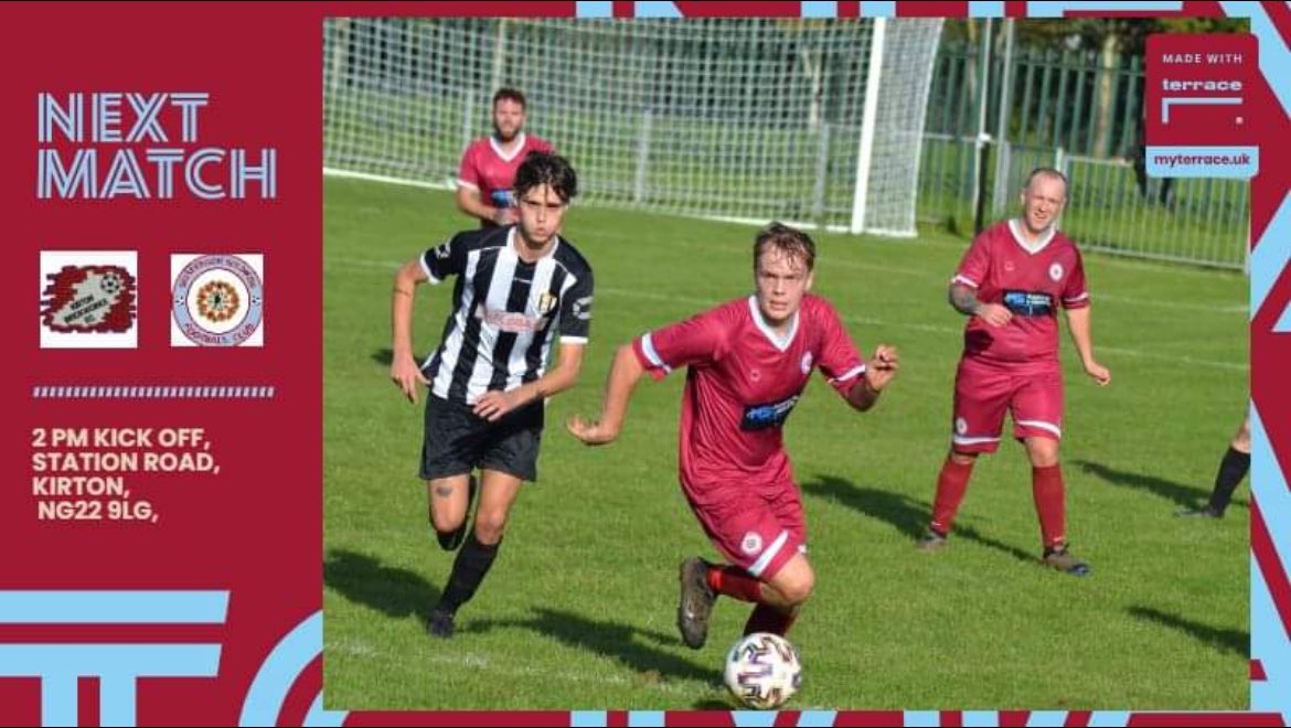 ⚽️⚽️ Next Match⚽️⚽️
🆚<a href="/KirtonFC/">Kirton Brickworks FC</a> 
🏟️Station road,Kirton,
NG22 9LG
🏆<a href="/CentralMidsAll/">⚽️ Central Midlands Alliance ⚽️</a>  Div 1 East 
<a href="/DerbyshireFA/">Derbyshire FA</a> , <a href="/rlntfc/">Richard Lane</a> , <a href="/NonLeagueCrowd/">Non League Crowds</a> 
#upthesojas