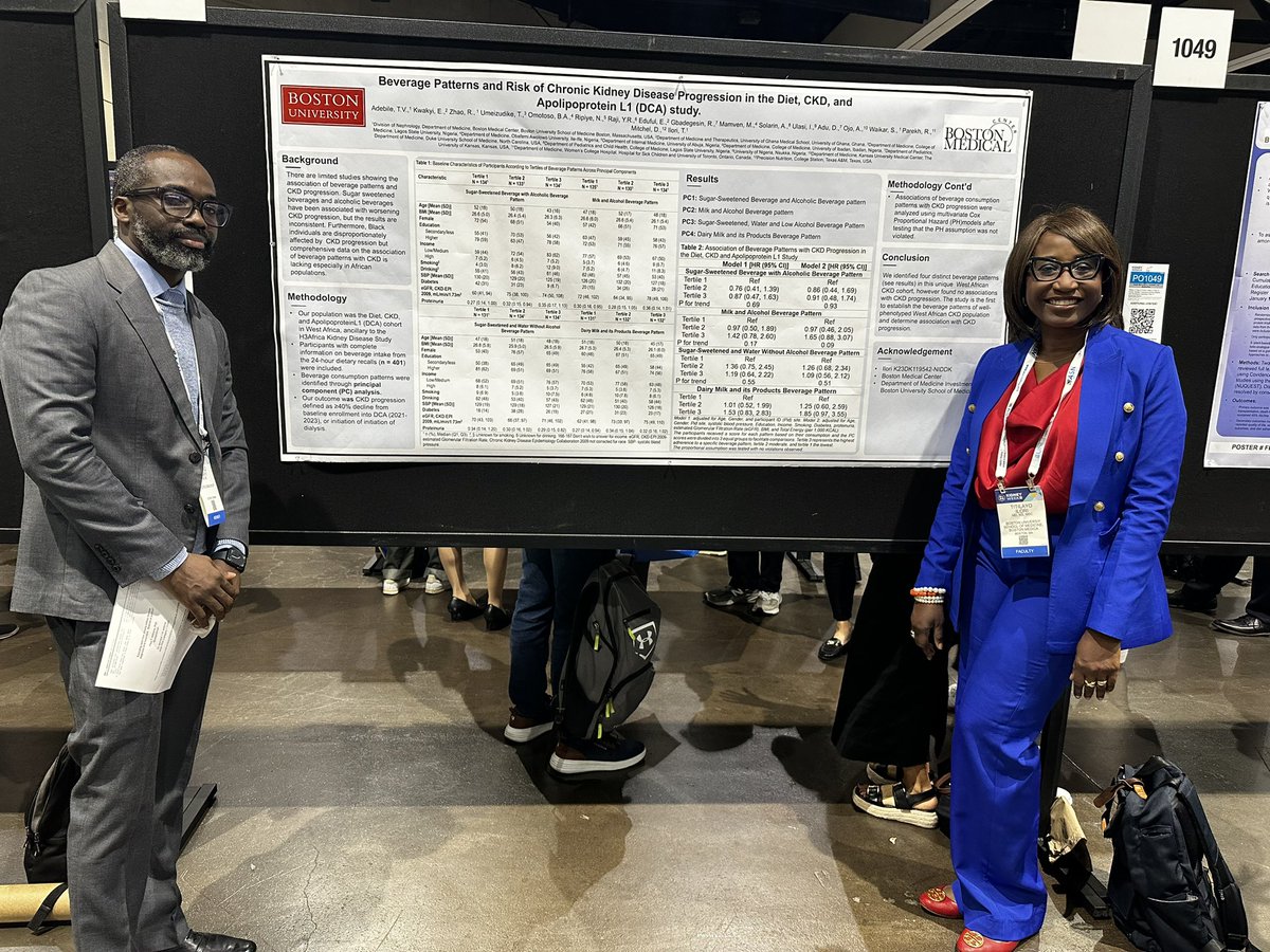BU/BMC Section of Nephrology (@bu_bmc_renal) on Twitter photo Explore unique beverage patterns in Western African CKD cohort at Poster 1050 <a href="/ASNKidney/">American Society of Nephrology</a> #kidneyweek2024 <a href="/KwakyiEdward/">Edward Kwakyi</a>
<a href="/ilori_titi/">titi ilori</a> <a href="/waikarss/">Sushrut Waikar</a> Explore unique beverage patterns in Western African CKD cohort at Poster 1050 <a href="/ASNKidney/">American Society of Nephrology</a> #kidneyweek2024 <a href="/KwakyiEdward/">Edward Kwakyi</a>
<a href="/ilori_titi/">titi ilori</a> <a href="/waikarss/">Sushrut Waikar</a>