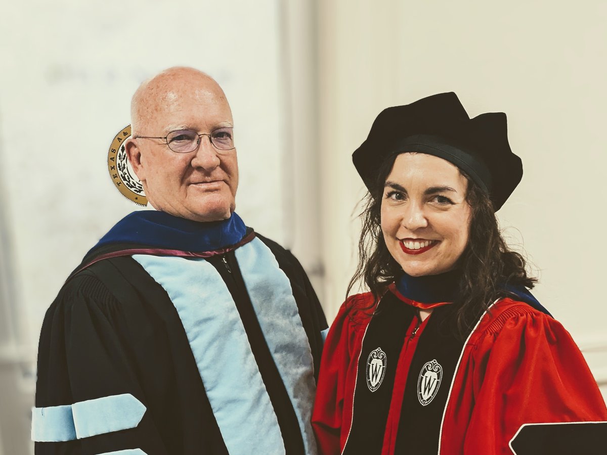Dr. Davis and I enjoyed hearing about President Welsh's plans for the future of <a href="/TAMU/">Texas A&M University</a> and the <a href="/BushSchool/">The Bush School, TAMU</a>  during today's Presidential Investiture ceremony. It's not every day you catch us in regalia!