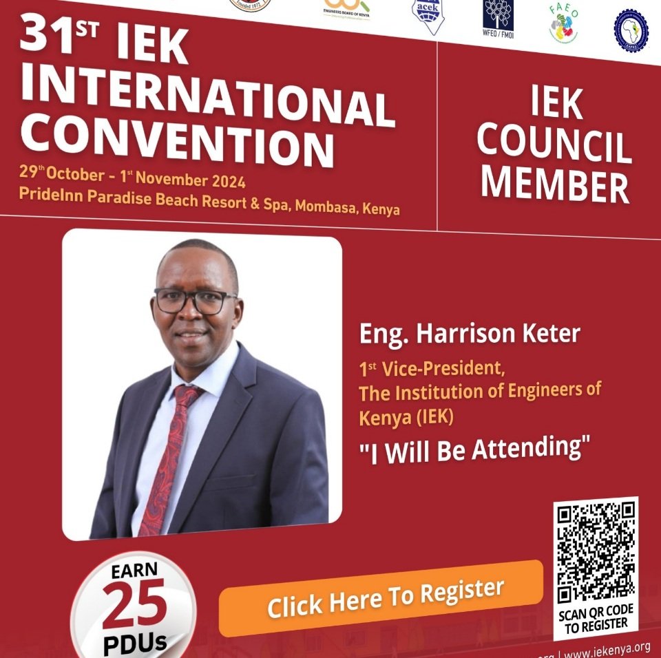 Good job, team! Now see you all at the 31st IEK International Convention from 29th October - 1st November at the PrideInn Paradise Beach Resort &amp; Spa in Mombasa.  

Theme: Industrialization for Economic Transformation and Employment Creation.  

Join us for this conversation.