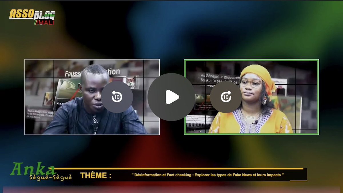 AssoBlogMali's tweet image. Émission  #AngaSèguè_Sèguè Epd 29

Thème : &quot;Désinformation et Fact-Checking : Explorer les Types de Fake News et leurs impacts&quot;.

Présentation : Koumba Coulibaly 
Invité : Kokouna Yaya Koné , Journaliste/Blogueur 

facebook.com/share/v/QuE7gH…

#ABM #FakeNews