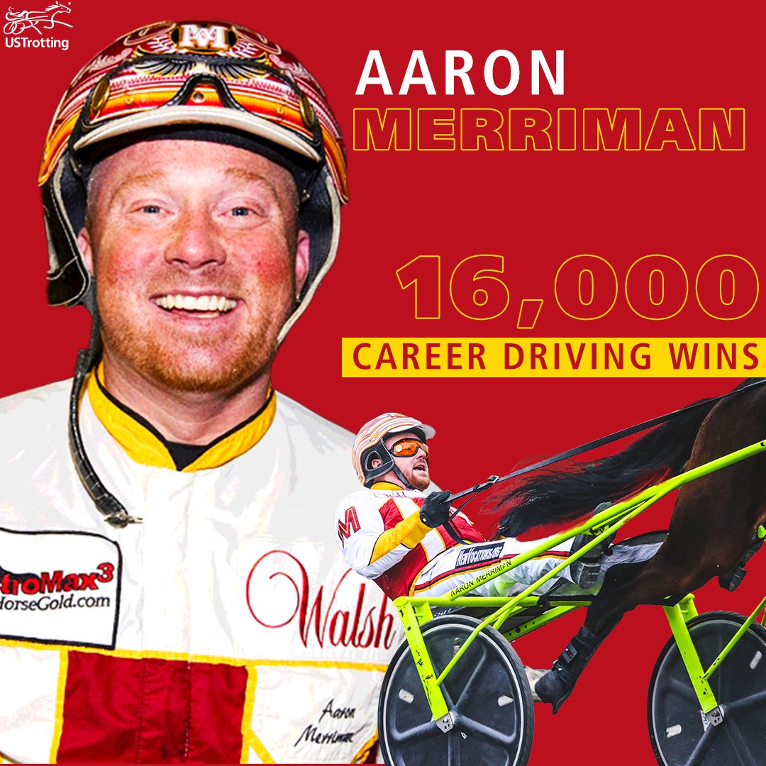 USTrotting's tweet image. Congratulations to Aaron Merriman on career win #16,000! 

#harnessracing 

@AMerrimanRacing
