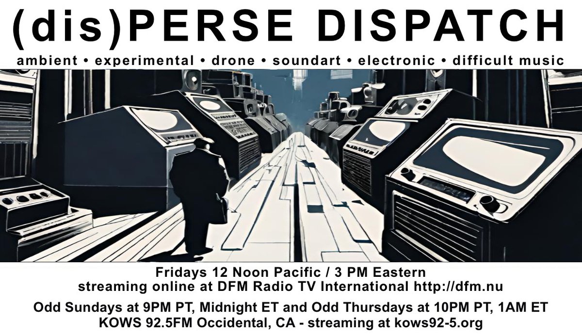 auricular's tweet image. This week,  episode #698 of (dis)PERSE Dispatch featuring tracks by Barry Adamson, Coil, Drekka, Throbbing Gristle, Howard Shore, Borbonese Qualk, Dead Can Dance, an Sonic,  Godspeed You! Black Emperor, Goat, Test Dept, Nurse with Wound, P16.D4, Mika Vaino, and Drew MacDowall.