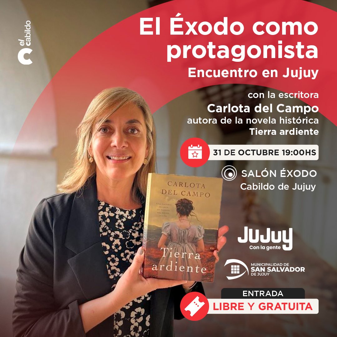 El Éxodo como protagonista

📚Acompáñanos en un encuentro especial con la escritora Carlota del Campo, donde exploraremos el impacto histórico de nuestro Éxodo Jujeño.

📅 Jueves 31 de octubre
🕖 19:00 hs
📍 Sala Éxodo - Cabildo de Jujuy

¡Entrada libre y gratuita!