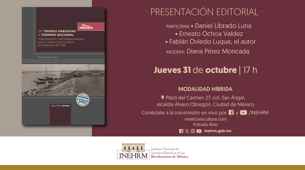 INEHRM's tweet photo. Invitamos a conocerlo el 📅 #Juves 31 de octubre a las ⏰ 17 h en su #PresentaciónEditorial con la participación de Daniel Librado Luna, Investigador del INEHRM, Ernesto Ochoa Valdez y Fábian Oviedo Luque (autor) #TeEsperamos

#Link de #Descarga: https://t.co/crUVGCbj9D https://t.co/Lp4yzYOIjV