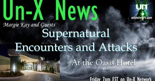 KUNXdb's tweet photo. Tonight's Un-X News 6 pm CT, my guests &amp; I discuss the terrifying encounters &amp; physical attacks experienced @ the Oasis Hotel in Springfield, MO during X-Con 10-11-13. Warning: this is for adults who have strong stomachs. Listen on any digital radio app/Youtube and join the chat! https://t.co/tLU0HhhFGo