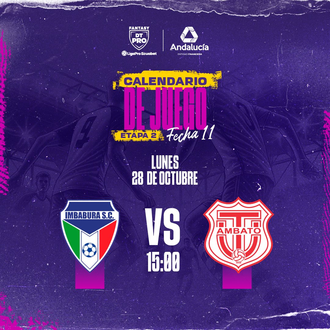 📅⚽ ¡La Fecha 11 de la Liga Pro está aquí! Prepárate para vivir toda la emoción y mantente atento a los partidos para ver cómo tus jugadores suman puntos en cada jugada 🏆💥 ¡Arma tu equipo y disfruta del espectáculo!

#LigaPro #Fecha11 #DTProFantasy