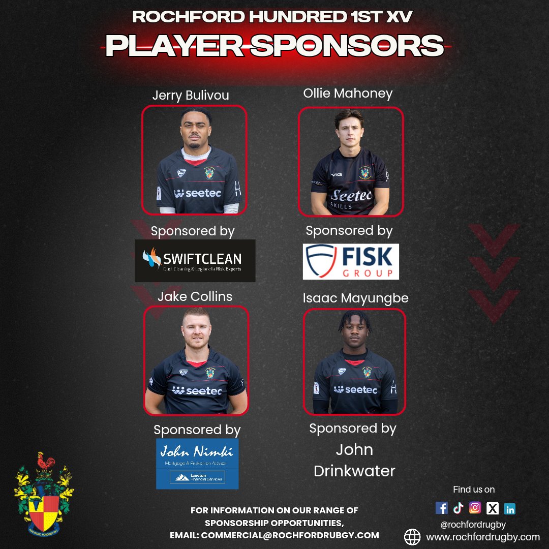 RochfordRugby's tweet photo. 🏉1st XV Squad Announcement! 🏉
 #rochfordrugbyclub #rochford1stxv #UpTheHundred #RugbyFamily #uptheroch #getamongstit #mensrugby #rugbyunion #grassrootsrugby #supportlocal #Rochford #Essex #essexrugby #rochfordrugby #SupportLocal #bringthenoise #backtheboys https://t.co/NgskNCmrkX