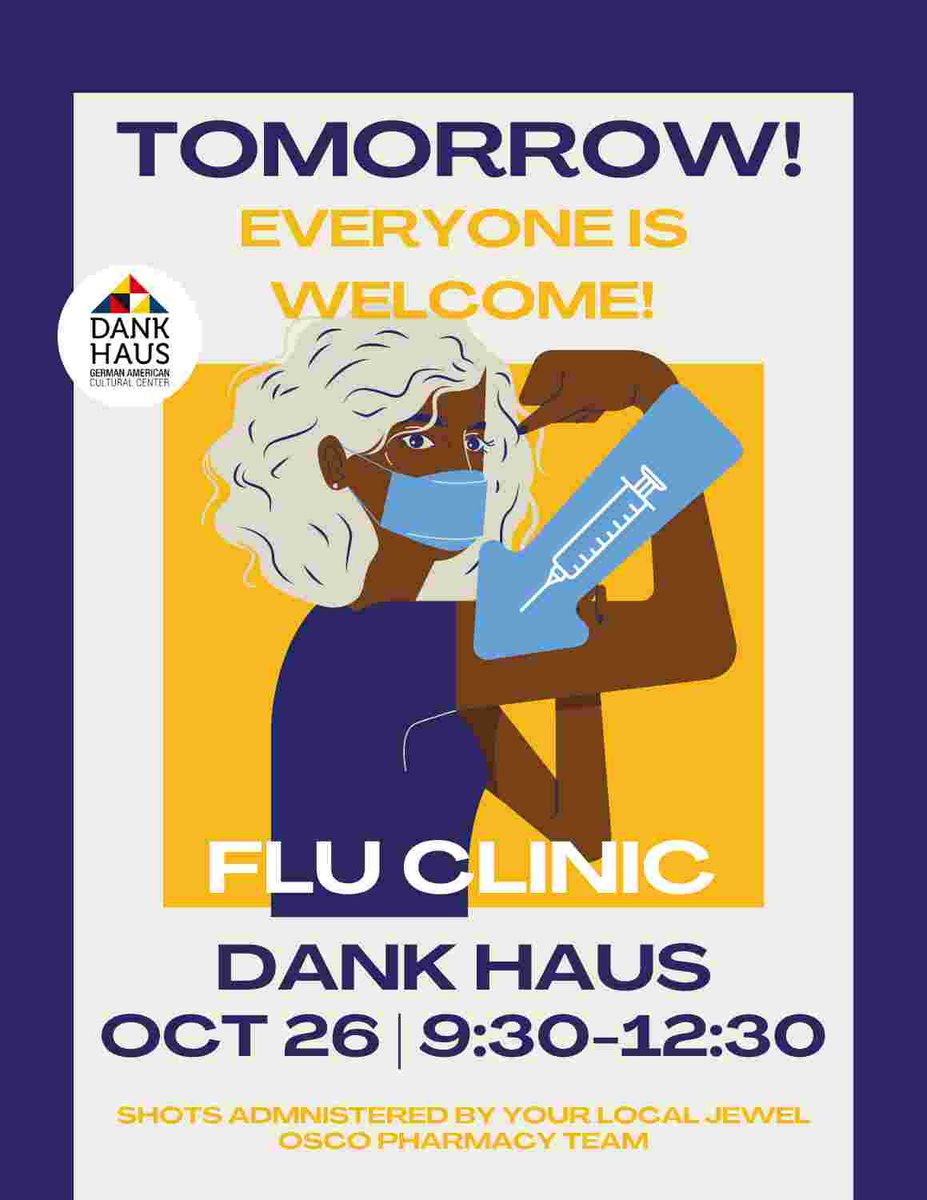 Nur ein kleiner Pieks! 

Come get your winter vaccines with us tomorrow! Shots administered by the local Jewel Osco pharmacy team! 💉❤️

#Impfung #Grippe #FluClinic #CovidVaccine