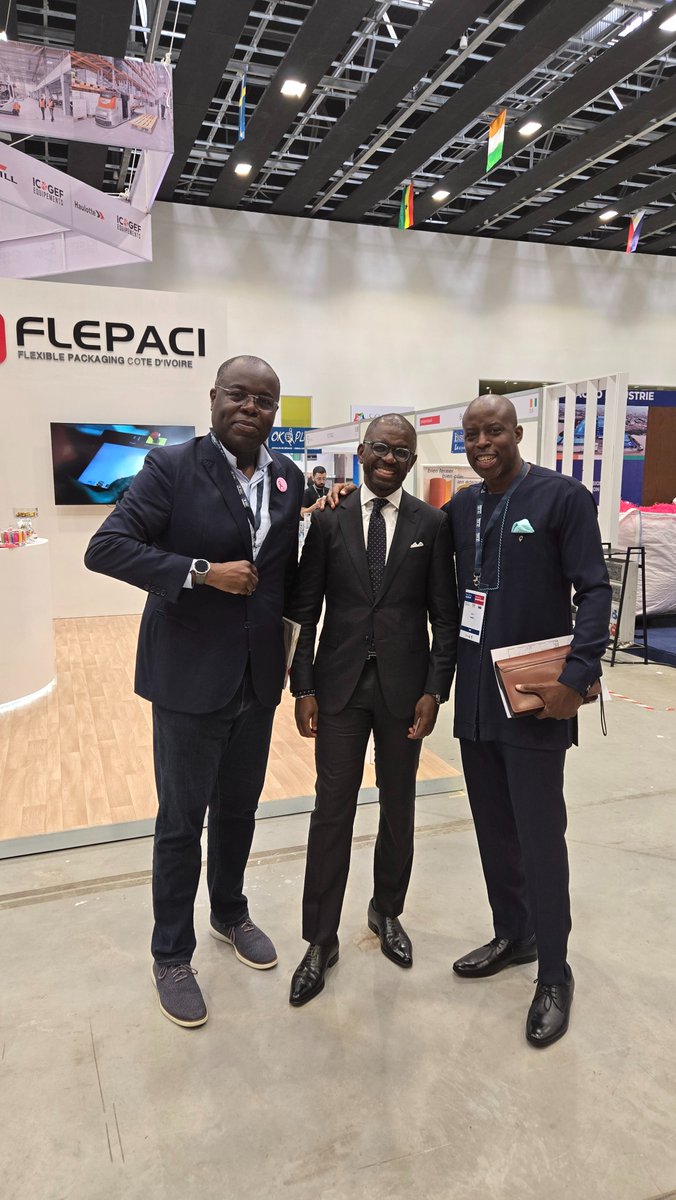 PMNdiaye's tweet photo. Congratulations to the @NlleMiciEmbaci team for their outstanding presence at Afrik'Embal trade fair. I truly wish more of the world could have witnessed the incredible presentation that was put forward through a magnificent booth entirely made of cardboard illustrating NMEs creativity and leadership on the circular economy. This focus on the circular economy when combined with NME’s leadership in packaging, is definitely going to thrust the industry in a new and even more promising directions. 

A special thanks to Mr. Kobenan Kouassi Adjoumani, Minister of State, Minister of Agriculture and Rural Development of Côte d’Ivoirer who dedicated much of his time visiting the NME booth.  

It was also a pleasure to spend time with our valued partners from @norfund and Injaro. Teaming up with these institutions, which have an unparalleled commitment to the development of the African private sector, fills me with great optimism about how much of NME’s tremendous potential we will collectively realize in the coming years. 

@acdiadhiou, @tellefthor, @NWFynn, @fabyyy, @dadie_tayoraud