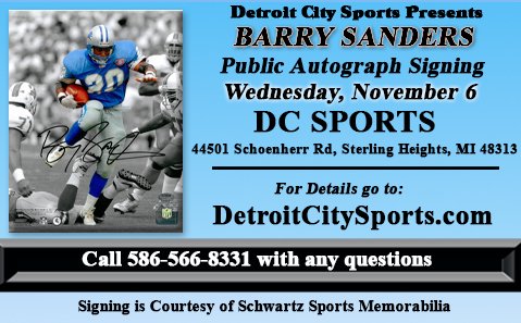 BarrySanders's tweet image. Time for another #SandersSponsor giveaway - from me and @SchwartzSports1 Retweet and follow us for chance to win a signed @PaniniAmerica card.

Looking forward to meeting @Lions @NFL fans in Sterling Heights, MI 11/6/2024.

@DCSportsDetroit