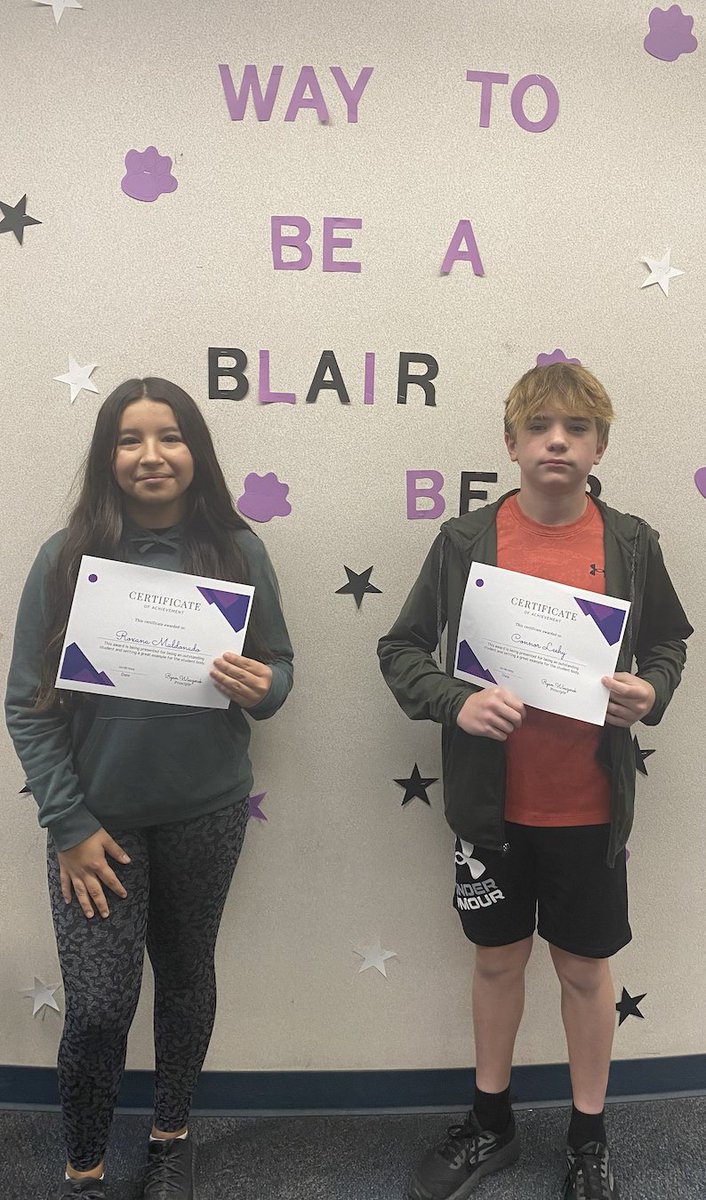 OtteBlairMS's tweet photo. Students of the Week!  These Bears go above and beyond our expectations.  We appreciate their hard work.  Congratulations!  #OBMS #GoBears https://t.co/Eur3gVK4Dc