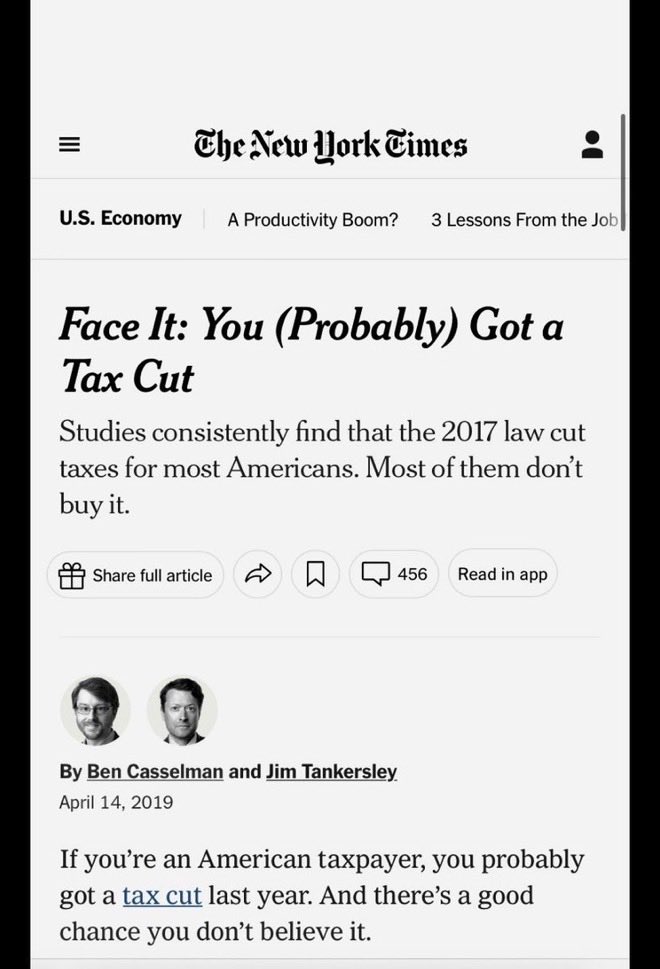 As for Harris/Walz claim that Trump tax cuts just went to the rich…
65% of taxpayers got a Trump tax cut. Top 1% went from paying 40% of all income tax to over 44%. Wealth inequality dropped in 2019 for first time in 30 years, and again, tax revenue grew 48% from 2017 till now.
