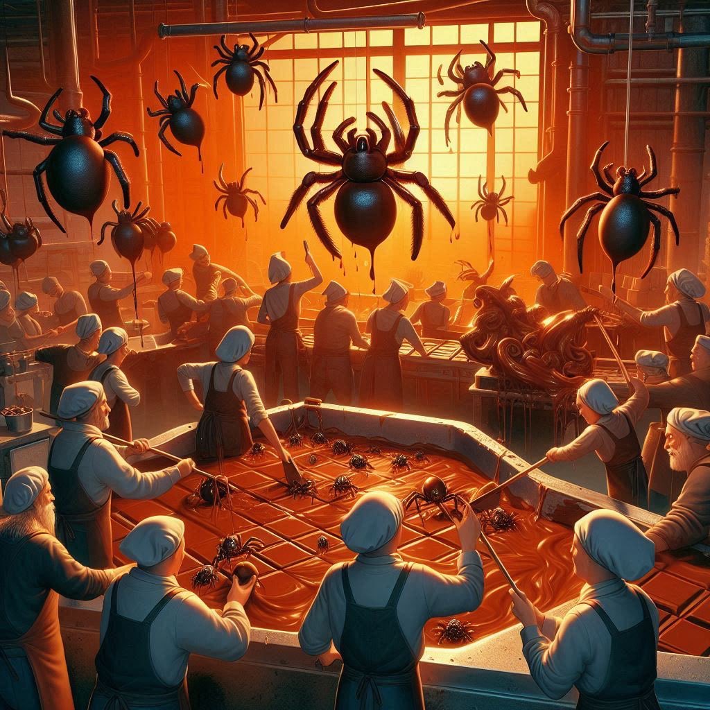 LeftTwex's tweet photo. BREAKING! New photos of the @RightTwex Dallas factory have leaked. Bet you didn’t expect their secret ingredient to be spiders… so much for history and tradition #LTWX https://t.co/91I6FKzAwk