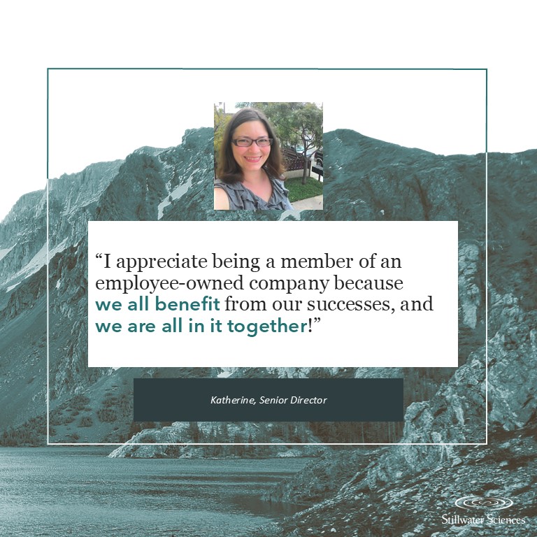 As we move through this month of celebrating employee ownership, Stillwater staff are continuing to reflect on what being a part of an employee-owned organization means to each of us. We are all in this together! #ESOP #employeeownership