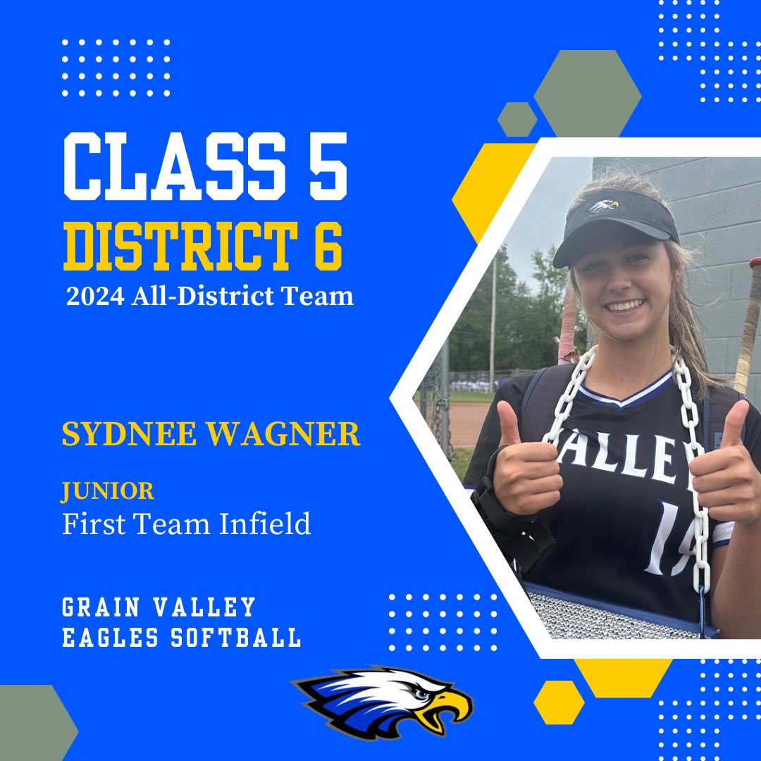 π₯ GVHS Softball π₯ (@gvsftball) on Twitter photo Congrats to <a href="/Sydnee_Wagner19/">Sydnee Wagner</a> for being named All-District! <a href="/GVHSEagles/">Grain Valley High</a> #NextPlay #OneValley Congrats to <a href="/Sydnee_Wagner19/">Sydnee Wagner</a> for being named All-District! <a href="/GVHSEagles/">Grain Valley High</a> #NextPlay #OneValley