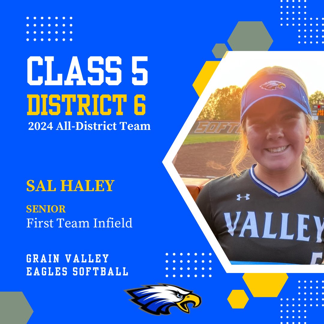 π₯ GVHS Softball π₯ (@gvsftball) on Twitter photo Congrats to <a href="/salomehaley2025/">SalomΓ© Haley</a> for being named All-District! <a href="/GVHSEagles/">Grain Valley High</a> #NextPlay #OneValley Congrats to <a href="/salomehaley2025/">SalomΓ© Haley</a> for being named All-District! <a href="/GVHSEagles/">Grain Valley High</a> #NextPlay #OneValley