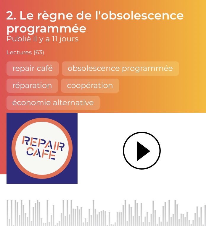 L’obsolescence programmée, vois connaissez? Découvrez concrètement ce que c’est à travers des témoignages des réparateurs des #RepairCafe   @RepairCafe_F audioblog.arteradio.com/blog/237028/po… <a href="/HalteOP/">HOP - Halte à l'obsolescence programmée</a>