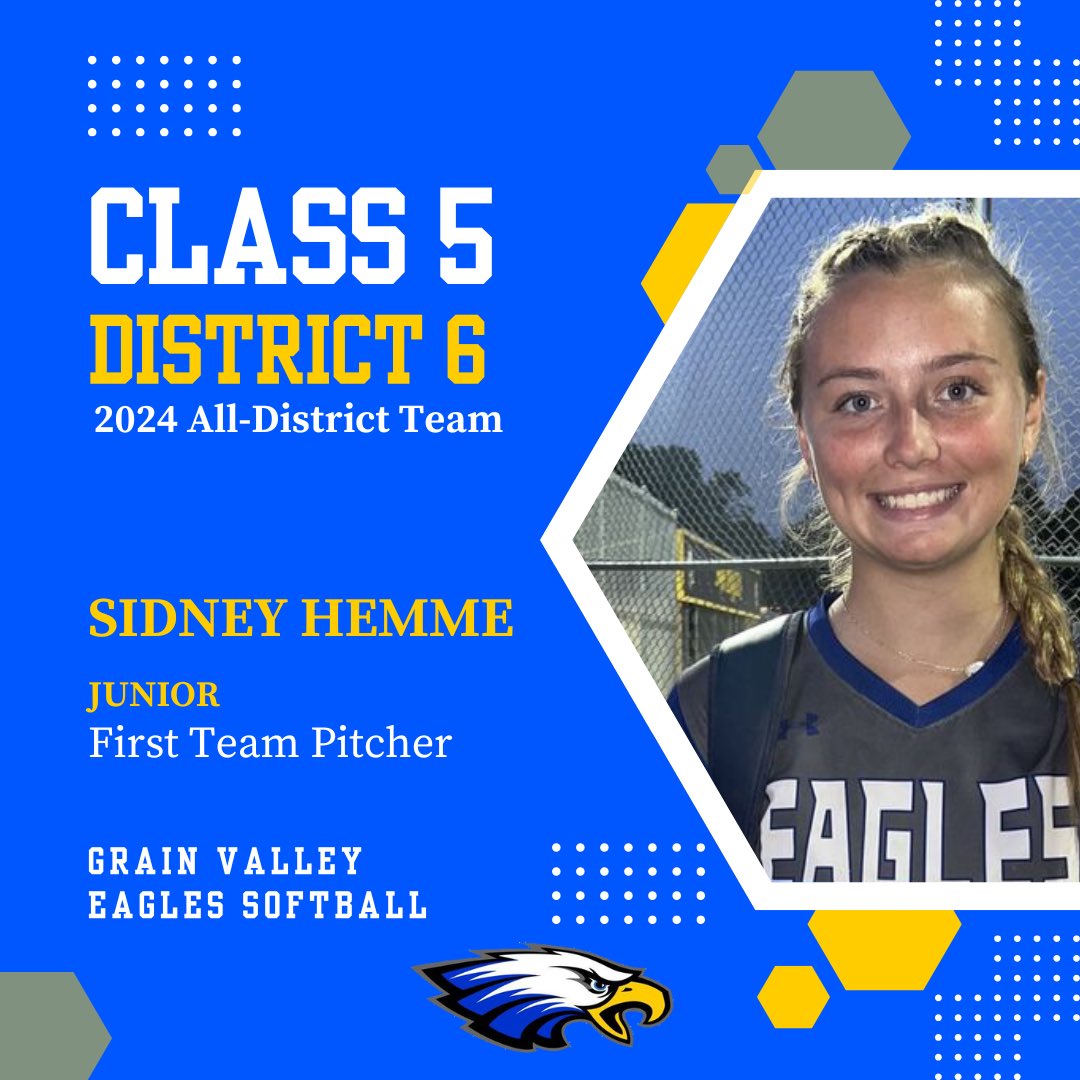 π₯ GVHS Softball π₯ (@gvsftball) on Twitter photo Congrats to <a href="/SidneyHemme/">Sidney Hemme</a> for being named All-District! <a href="/GVHSEagles/">Grain Valley High</a> #NextPlay #OneValley Congrats to <a href="/SidneyHemme/">Sidney Hemme</a> for being named All-District! <a href="/GVHSEagles/">Grain Valley High</a> #NextPlay #OneValley