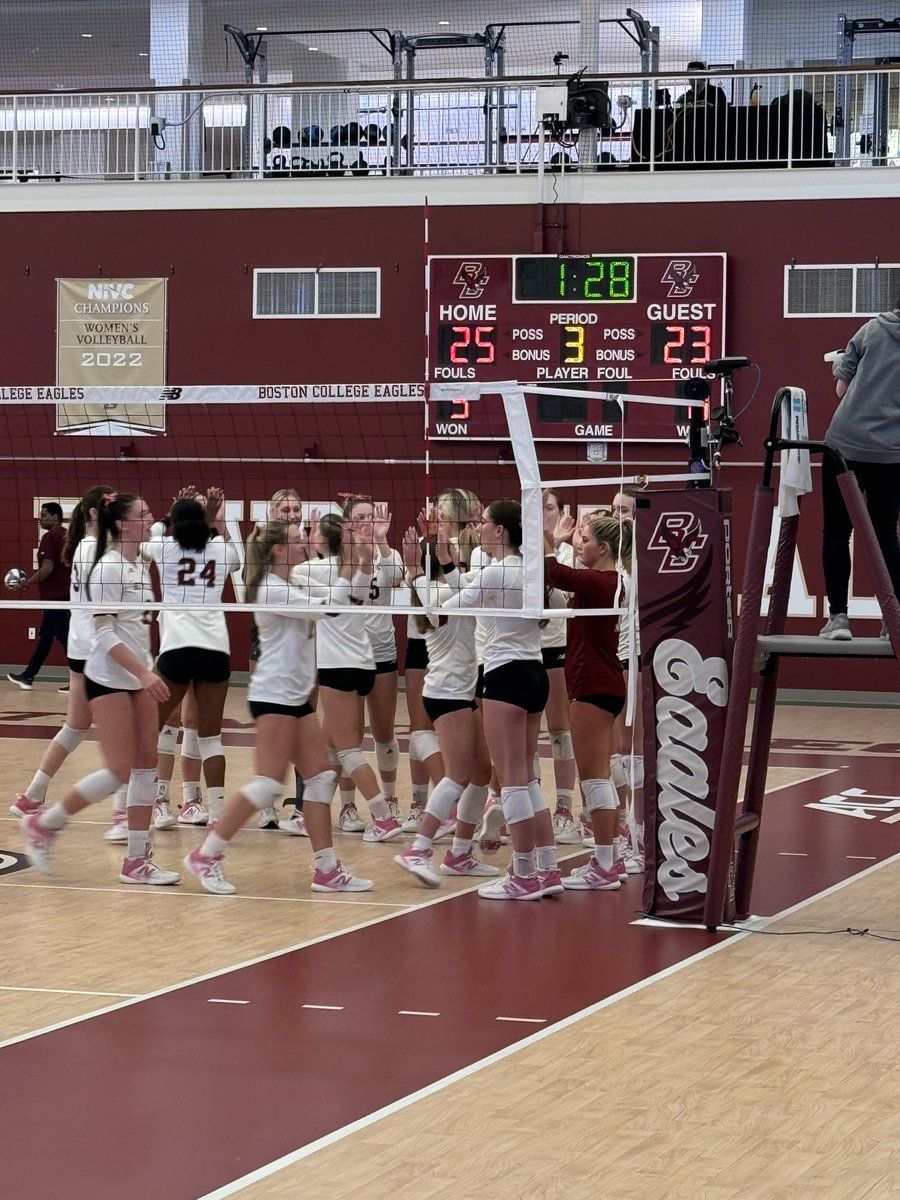 BCBlakeJames's tweet photo. Congrats @BC_Volleyball 3-0 sweep of #BeatVTech Great start to homecoming weekend! #Winning https://t.co/BdWbzcYNKu