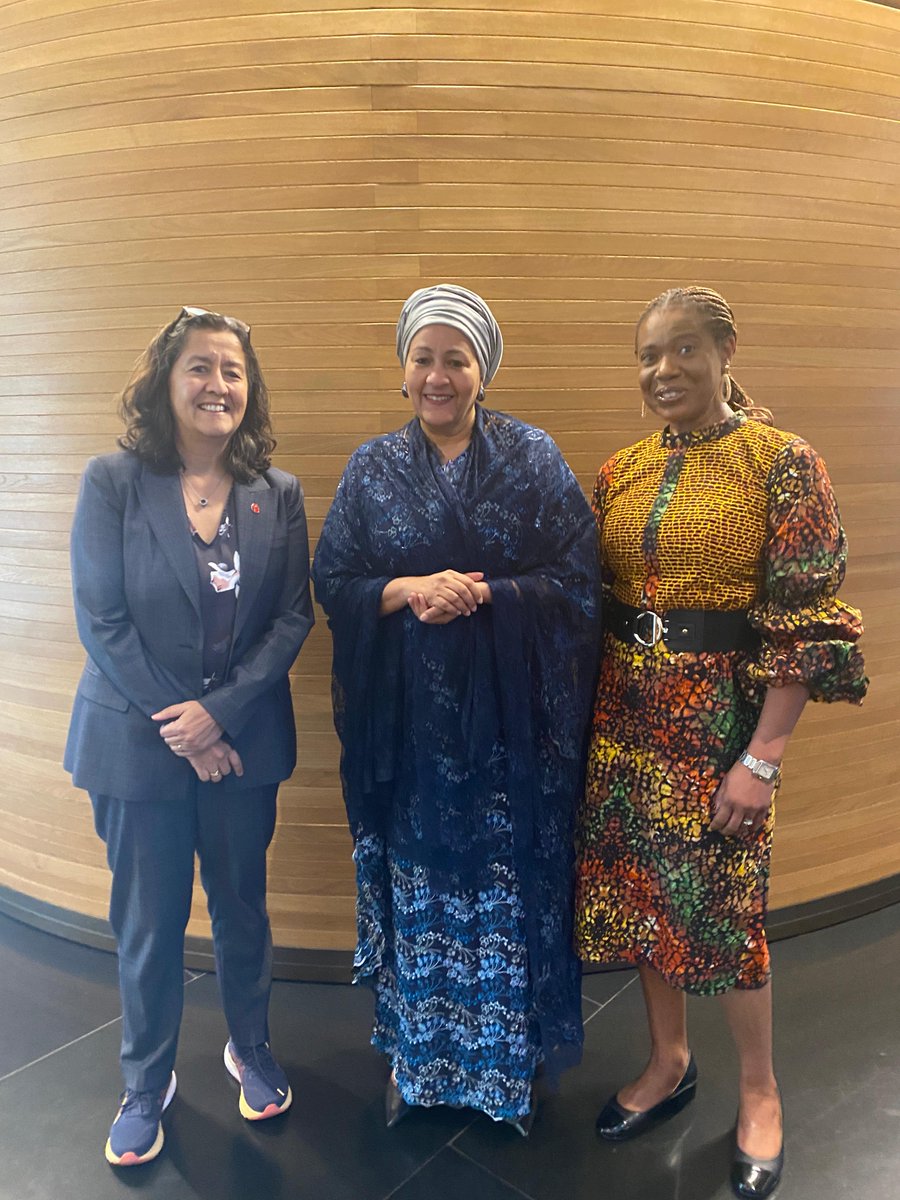 Great to meet UN Deputy Secretary General <a href="/AminaJMohammed/">Amina J Mohammed</a> in the margins of the #WBGMeetings to discuss partnerships and collective response.

The clock is ticking: let’s deliver SDGs hand in hand!
